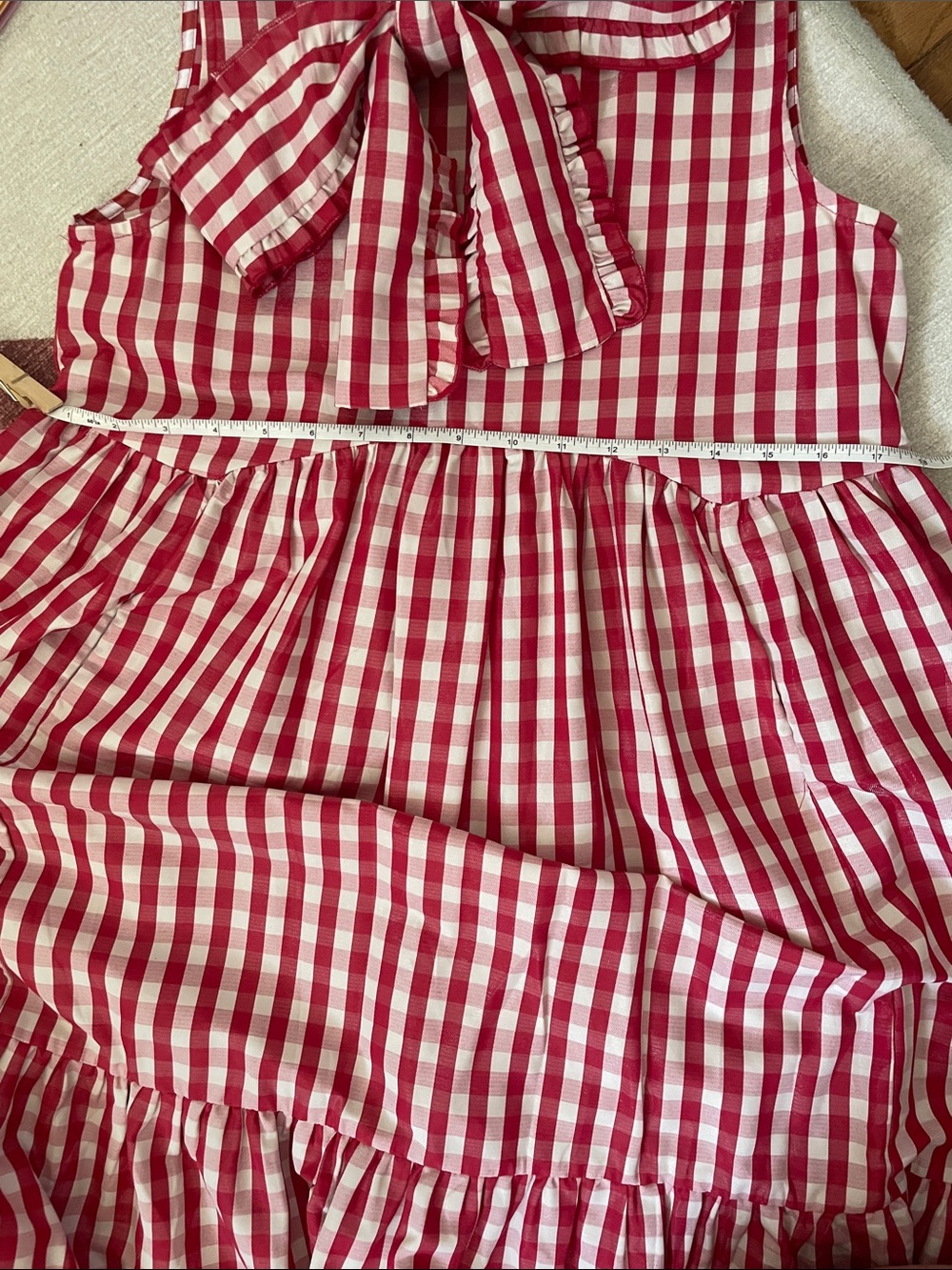 Sister Jane Stables Gingham Bow Midi Dress Sz S - Picture 10 of 10